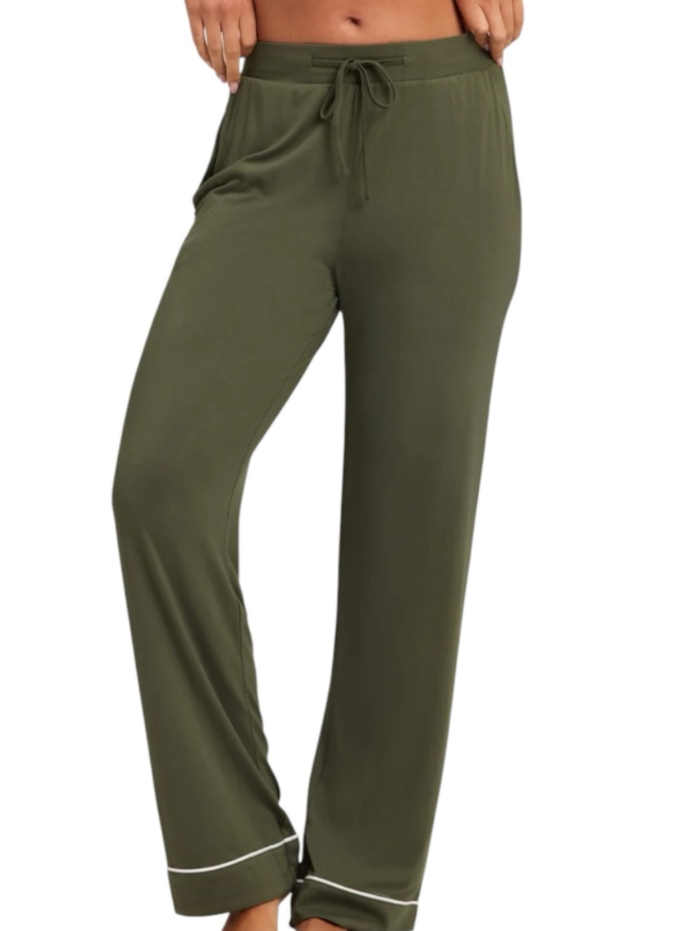 NWT Cozy Earth Women's Bamboo Stretch-Knit Pajama Pant Olive Med Orig $78.00|